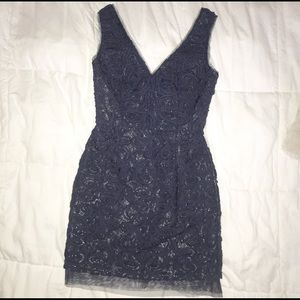 BCBGMaxazria Blue Floral Mini Dress, Size 4